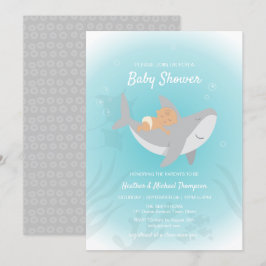 Uitnodiging voor Baby shower van zoete haaien