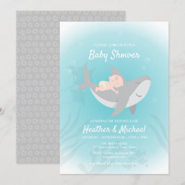 Uitnodiging voor Baby shower van zoete haaien