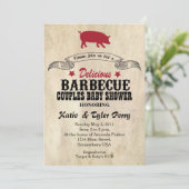 Uitnodiging voor BABY Shower voor BBQ koppels (Staand voorkant)