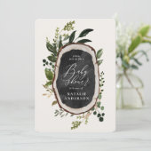 Uitnodiging voor baby shower voor bijtende krijt + (Staand voorkant)