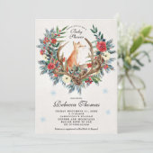 Uitnodiging voor baby shower voor winterkreeften e (Staand voorkant)