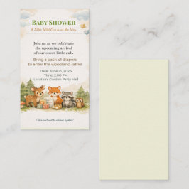 Uitnodiging voor baby shower | Woodland luier raff Informatiekaartje