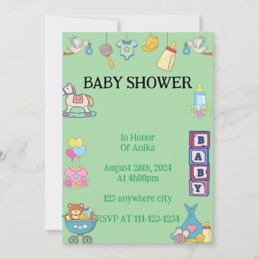 UITNODIGING VOOR baby showers, UITNODIGINGEN (Voorkant)