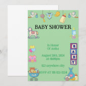 UITNODIGING VOOR baby showers, UITNODIGINGEN (Voorkant / Achterkant)