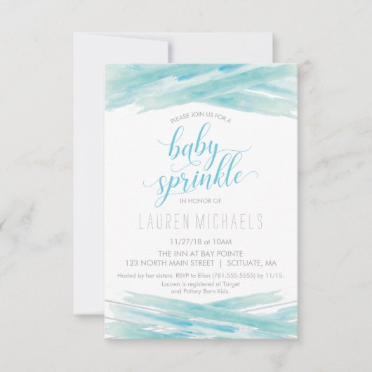 Uitnodiging voor baby-sprenkeling - Uitnodiging aa (Voorkant)