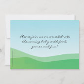 Uitnodiging voor baby-sprinkeling, primaire bloeme (Achterkant)