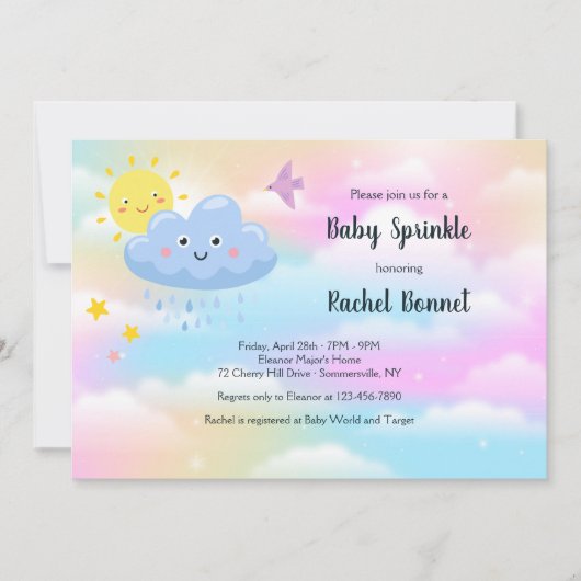Uitnodiging voor baby sprinkle (Voorkant)