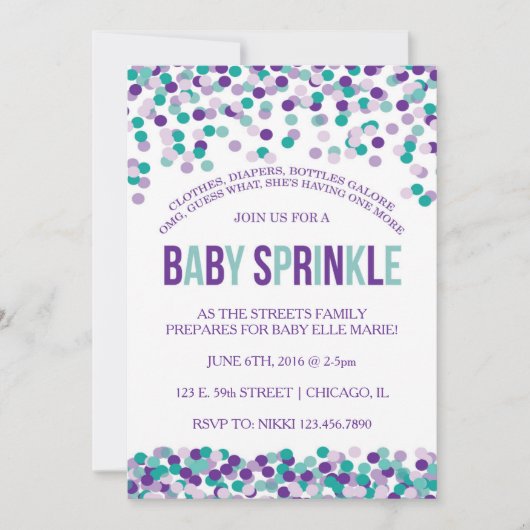 Uitnodiging voor baby sprinkle (Voorkant)