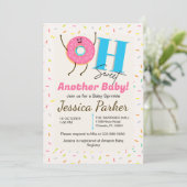 Uitnodiging voor Baby Sprinkle | Aanpasbare Donut  (Staand voorkant)