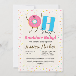 Uitnodiging voor Baby Sprinkle | Aanpasbare Donut
