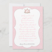 Uitnodiging voor Baby Sprinkle Teddy Beer Prinses (Achterkant)