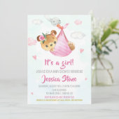 Uitnodiging voor Baby voor baby shower in winkel (Staand voorkant)