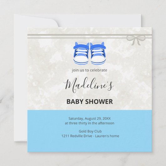 Uitnodiging voor babyborrel – Aanpasbaar (Voorkant)