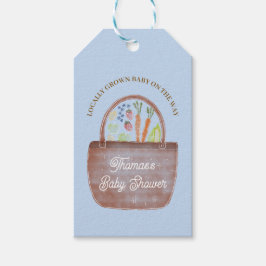 Uitnodiging voor babyborrel 'Baby Jongen Boerenmar Cadeaulabel