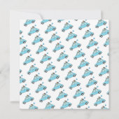 Uitnodiging voor babyborrel Fiat 500 voor jongen (Achterkant)