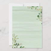 Uitnodiging voor babyborrel met groene decoratie S (Achterkant)