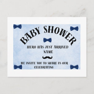 Uitnodiging voor babyborrel voor jongen