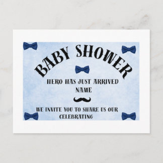 Uitnodiging voor babyborrel voor jongen