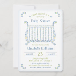 Uitnodiging voor babyborrel voor jongen - Kanten w