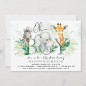 Uitnodiging voor babyborrel voor jongetje Safari (Voorkant)