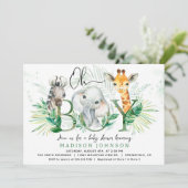 Uitnodiging voor babyborrel voor jongetje Safari (Staand voorkant)