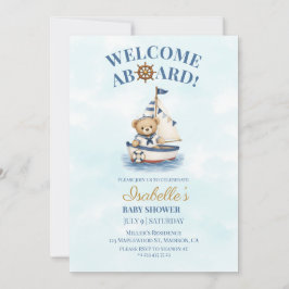 Uitnodiging voor babyborrel voor kleine zeiler