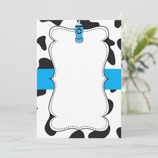 Uitnodiging voor babydouche voor koeien (Staand voorkant)