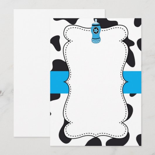 Uitnodiging voor babydouche voor koeien (Voorkant / Achterkant)