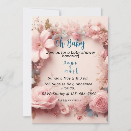 Uitnodiging voor babyfeest (Voorkant)