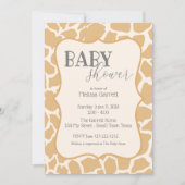 Uitnodiging voor babyfeest | Baby Giraffe Tan (Voorkant)