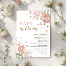 Uitnodiging voor babyfeest 'Baby in Bloom'