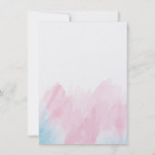 Uitnodiging voor babyfeest in pastel waterverf (Achterkant)