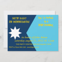 Uitnodiging voor babyfeest met vlag van Minnesota,