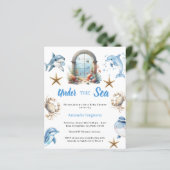 Uitnodiging voor babyfeest onder de zee voor ocean (Staand voorkant)