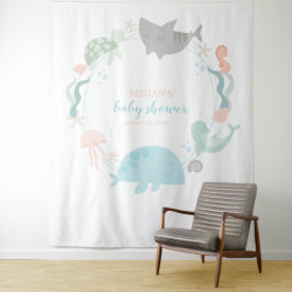 Uitnodiging voor babyfeest onder de zee wandkleed