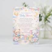Uitnodiging voor babyfeestje (Staand voorkant)