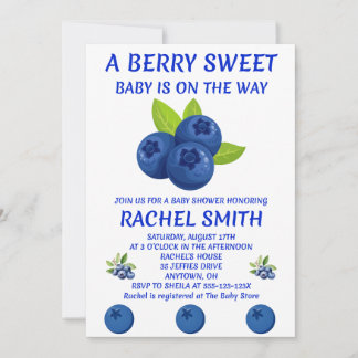 Uitnodiging voor babyfeestje 'Berry Sweet'
