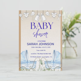 Uitnodiging voor babyfeestje | Elegante bloemen