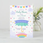 Uitnodiging voor babyfeestje Handgetekend (Staand voorkant)