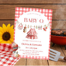 Uitnodiging voor babyfeestje met BBQ in de achtert