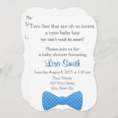 Uitnodiging voor babyfeestje met dasje (Voorkant / Achterkant)