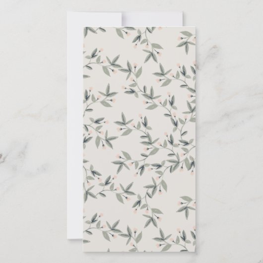 Uitnodiging voor babyfeestje met hertenkalf en blo (Achterkant)