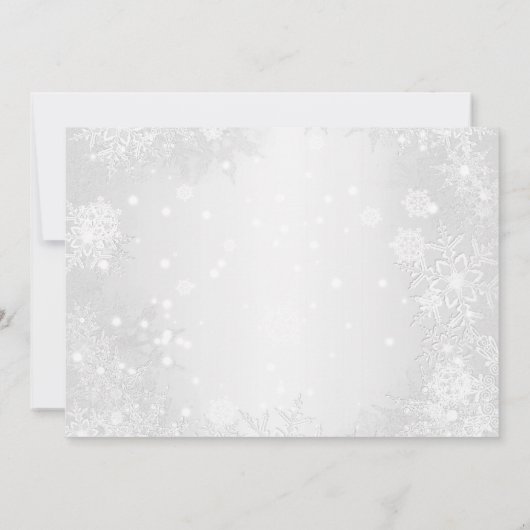 Uitnodiging voor babyfeestje met ijsbeer in de win (Achterkant)