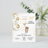 Uitnodiging voor babyfeestje met kerstbudget in go (Staand voorkant)