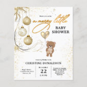 Uitnodiging voor babyfeestje met kerstbudget in go (Voorkant)