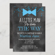 Uitnodiging voor babyfeestje met krijtbord thema v