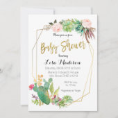 Uitnodiging voor babyfeestje met sappige geometris (Voorkant)