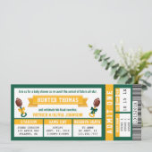 Uitnodiging voor babyfeestje met sportkaartjes, gr (Staand voorkant)