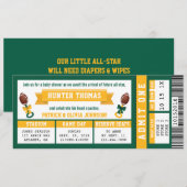 Uitnodiging voor babyfeestje met sportkaartjes, gr (Voorkant / Achterkant)