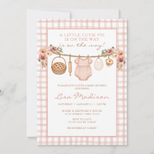 Uitnodiging voor babyfeestje voor Little Cutie Pie
